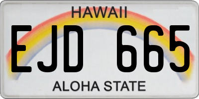 HI license plate EJD665
