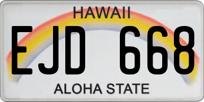 HI license plate EJD668