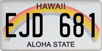 HI license plate EJD681