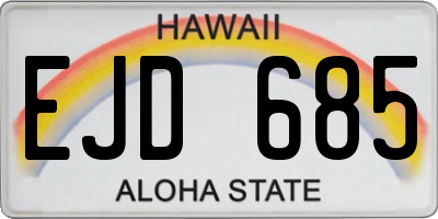 HI license plate EJD685