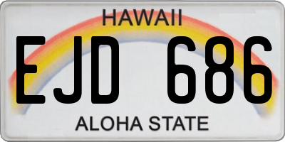 HI license plate EJD686