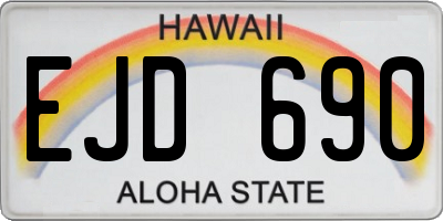 HI license plate EJD690