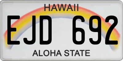 HI license plate EJD692