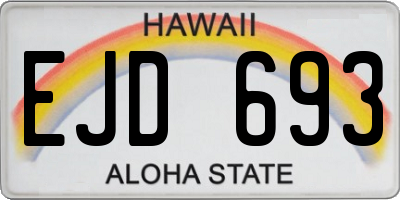 HI license plate EJD693
