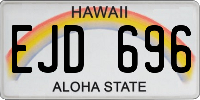 HI license plate EJD696
