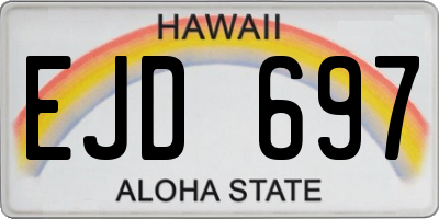 HI license plate EJD697