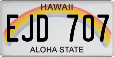 HI license plate EJD707