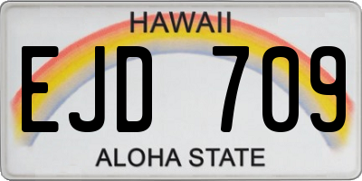 HI license plate EJD709