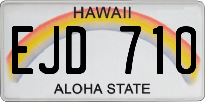 HI license plate EJD710