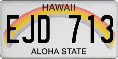 HI license plate EJD713