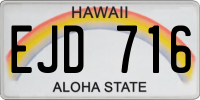 HI license plate EJD716