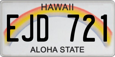 HI license plate EJD721