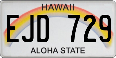 HI license plate EJD729