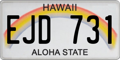 HI license plate EJD731