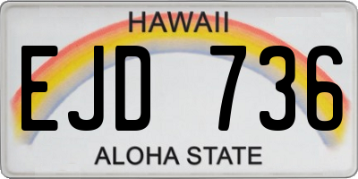HI license plate EJD736