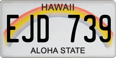HI license plate EJD739