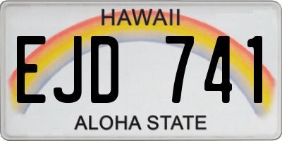 HI license plate EJD741