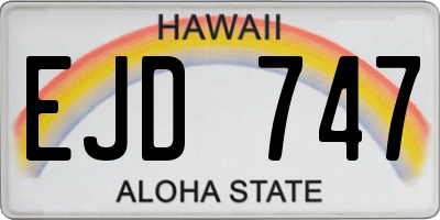 HI license plate EJD747