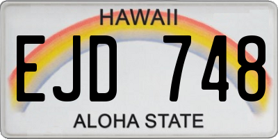 HI license plate EJD748