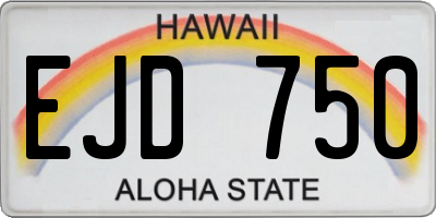 HI license plate EJD750