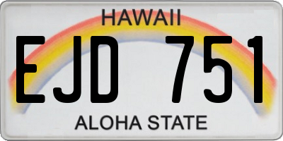 HI license plate EJD751