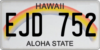 HI license plate EJD752
