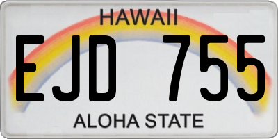 HI license plate EJD755