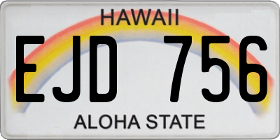HI license plate EJD756