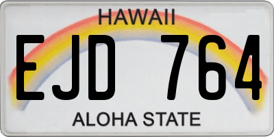HI license plate EJD764