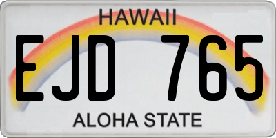 HI license plate EJD765