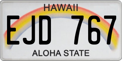HI license plate EJD767