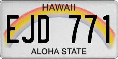 HI license plate EJD771