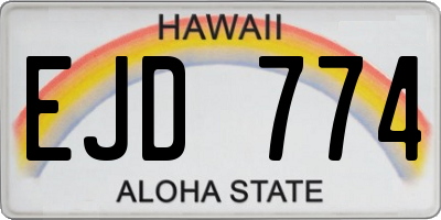 HI license plate EJD774