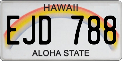 HI license plate EJD788