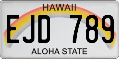 HI license plate EJD789