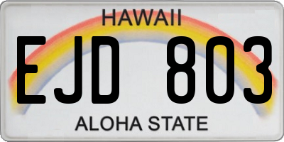 HI license plate EJD803