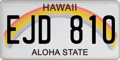 HI license plate EJD810