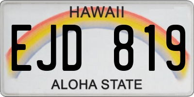 HI license plate EJD819