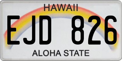 HI license plate EJD826