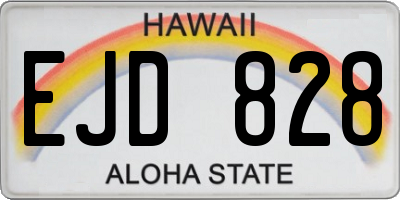 HI license plate EJD828