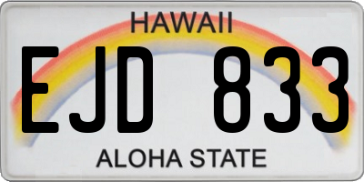 HI license plate EJD833