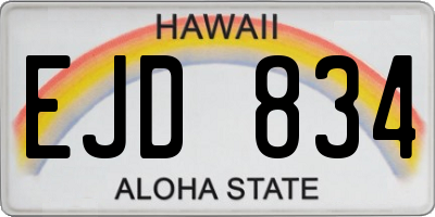 HI license plate EJD834