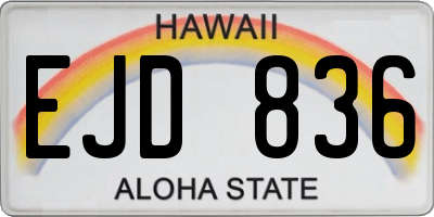 HI license plate EJD836
