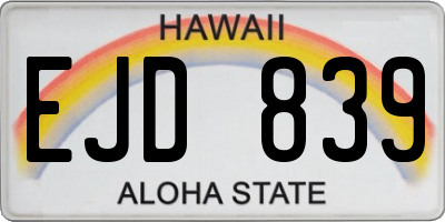 HI license plate EJD839