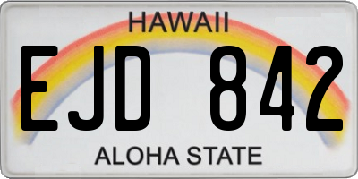 HI license plate EJD842