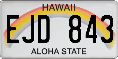 HI license plate EJD843