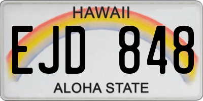 HI license plate EJD848