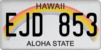 HI license plate EJD853
