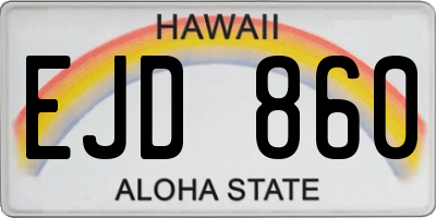 HI license plate EJD860