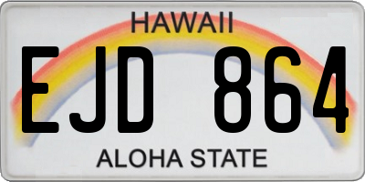 HI license plate EJD864